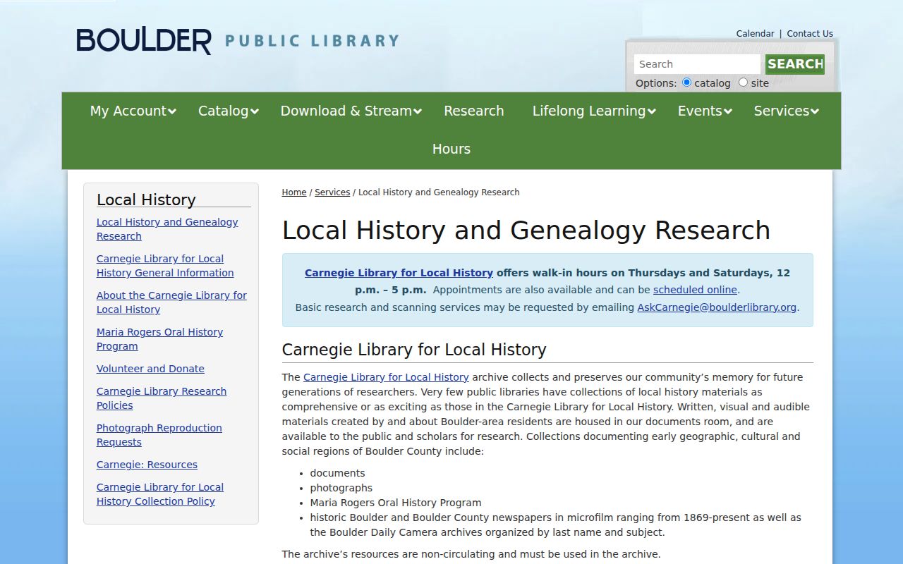Boulder County city directory Carnegie local history collections