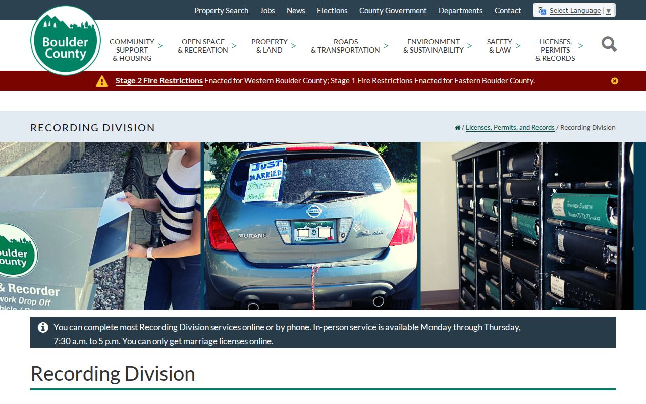 Boulder County residents directory recording division and public deed search